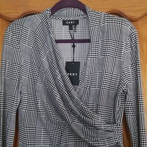 DKNY Houndstooth Blouse